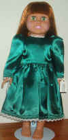 green satin dress